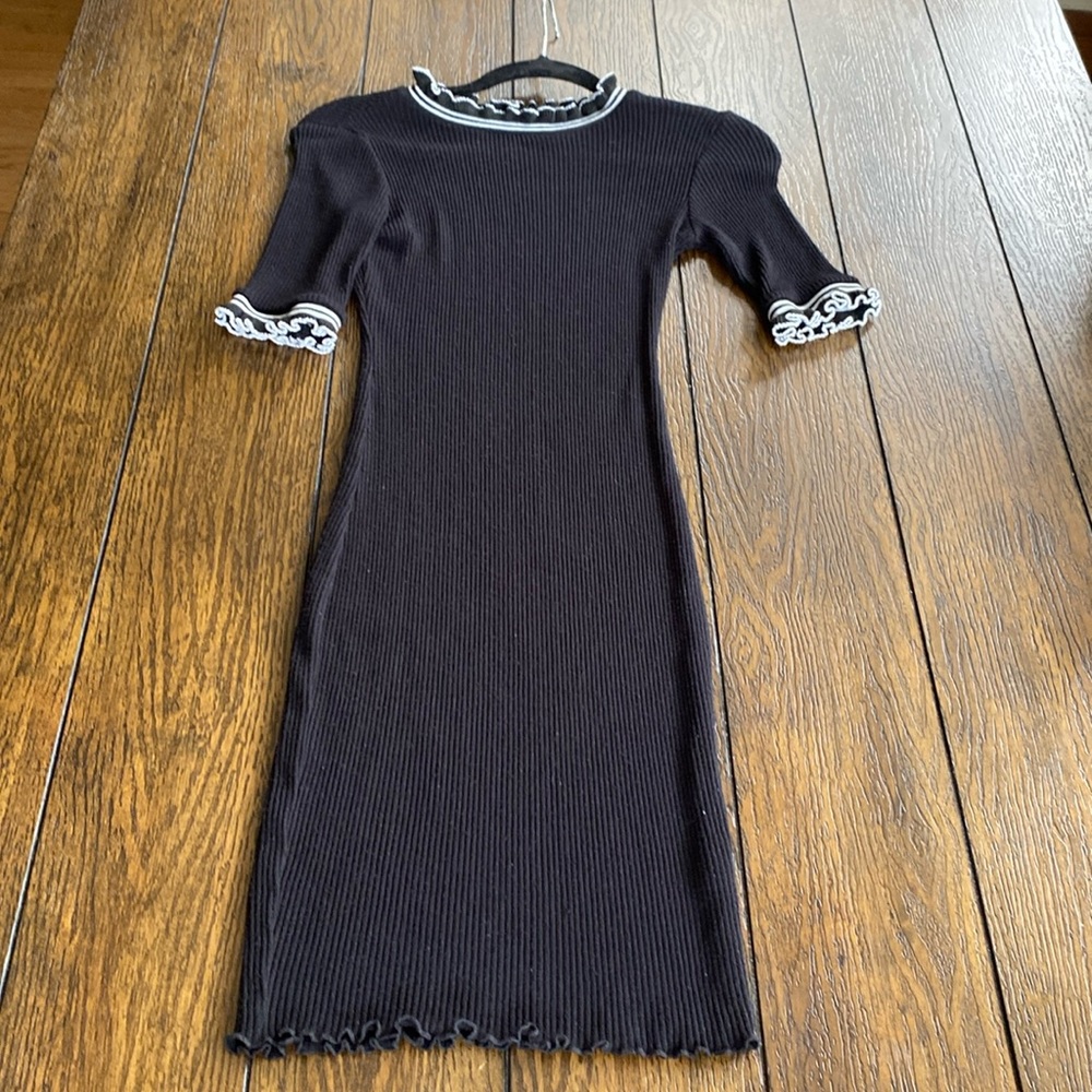 Cute Black Ribbed Dress